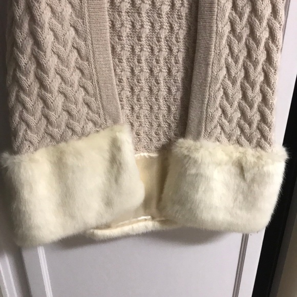 French Connection Beige Fur Cardigan Sweater S - Picture 4 of 6